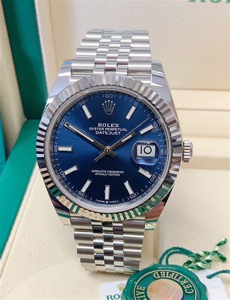 rolex blue roman 41mm|rolex sunray datejust 41.